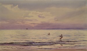Gün Batımında Çalışan Balıkçılar, 1868-71 by Henry Moore